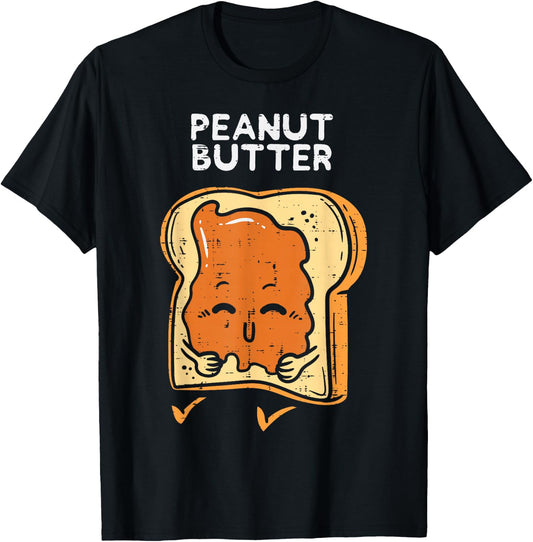 Peanut Butter Toast Matching Halloween Couples Him And Her T-Shirt - T-Shirt | Black