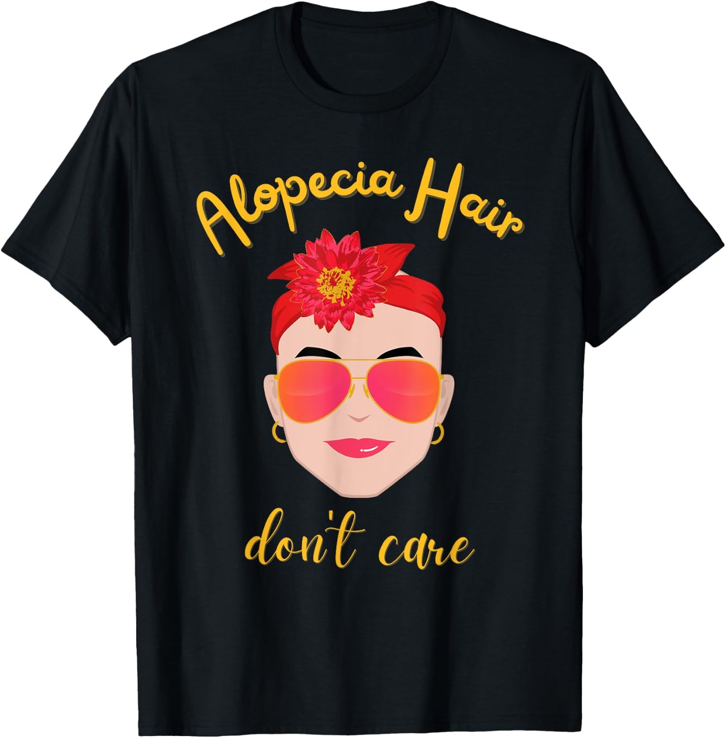 Alopecia shirts , ALOPECIA HAIR, DON'T CARE T-Shirt - T-Shirt | Black