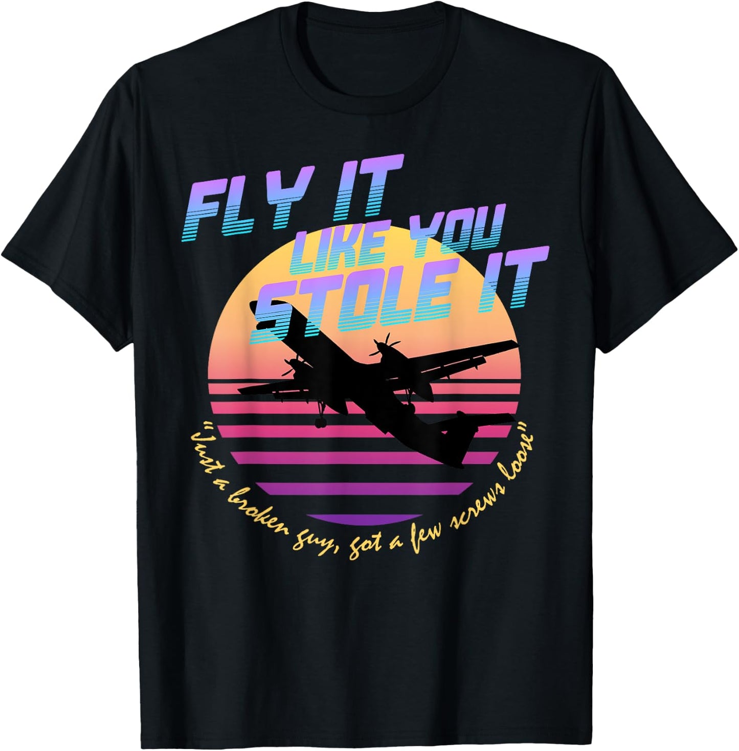 Fly It Like You Stole It - Sky King, Vaporwave, Aesthetic T-Shirt - T-Shirt | Black