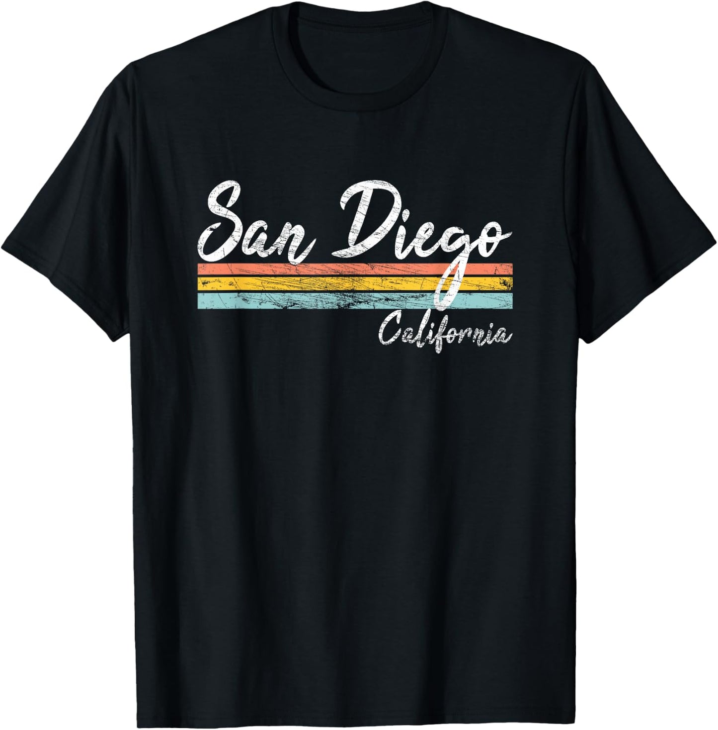 San Diego - California - Vintage Distressed Design - Classic T-Shirt - T-Shirt | Black