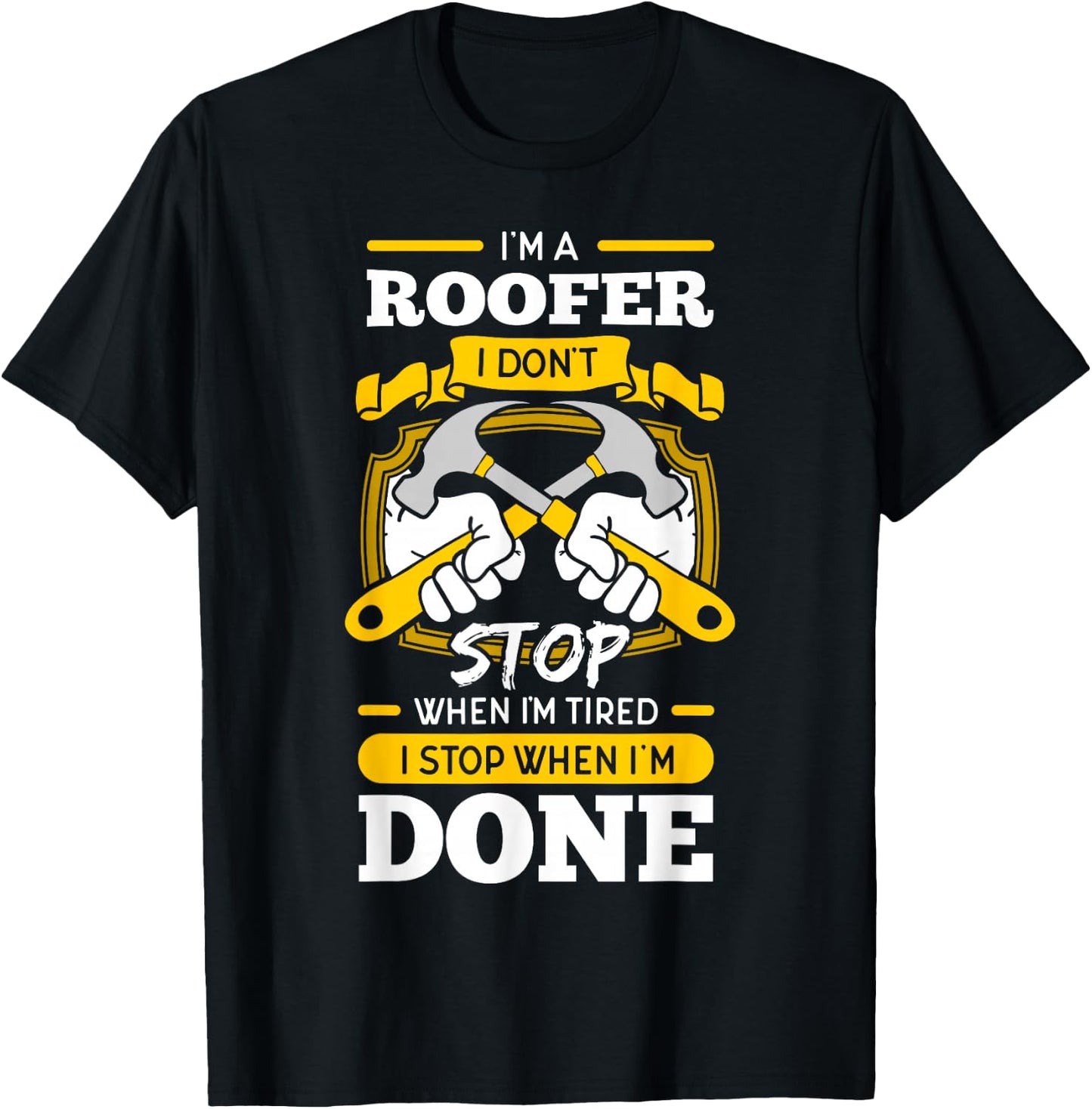 Roofer Roof Mechanic Construction Contractor Tradesperson T-Shirt - T-Shirt | Black