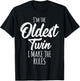 Twins Matching Shirt Birthday Sibling Oldest Twin T-Shirt - T-Shirt | Black