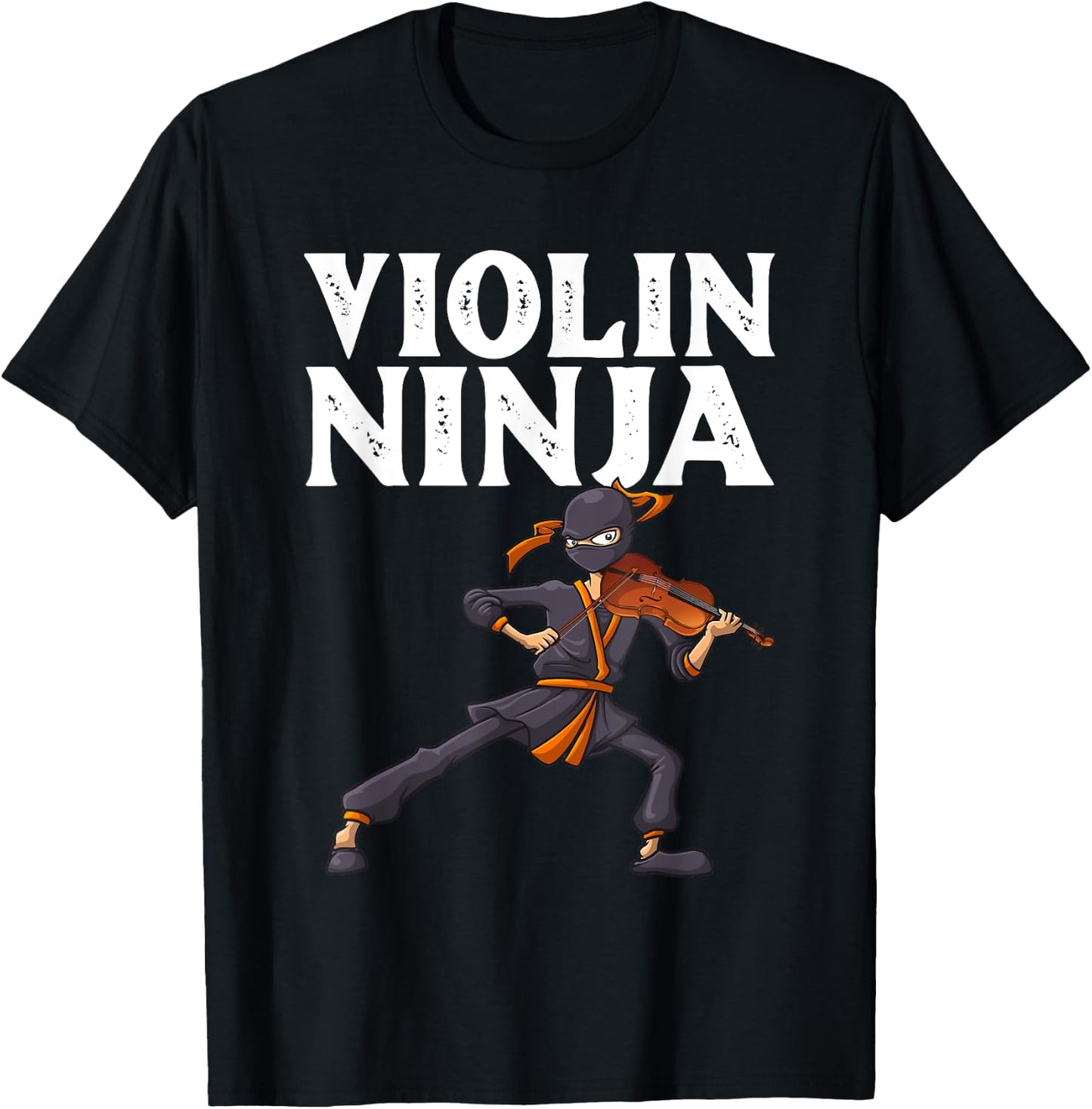 Cool Violin Ninja Women Musician Viola Cello Players T-Shirt - T-Shirt | Black