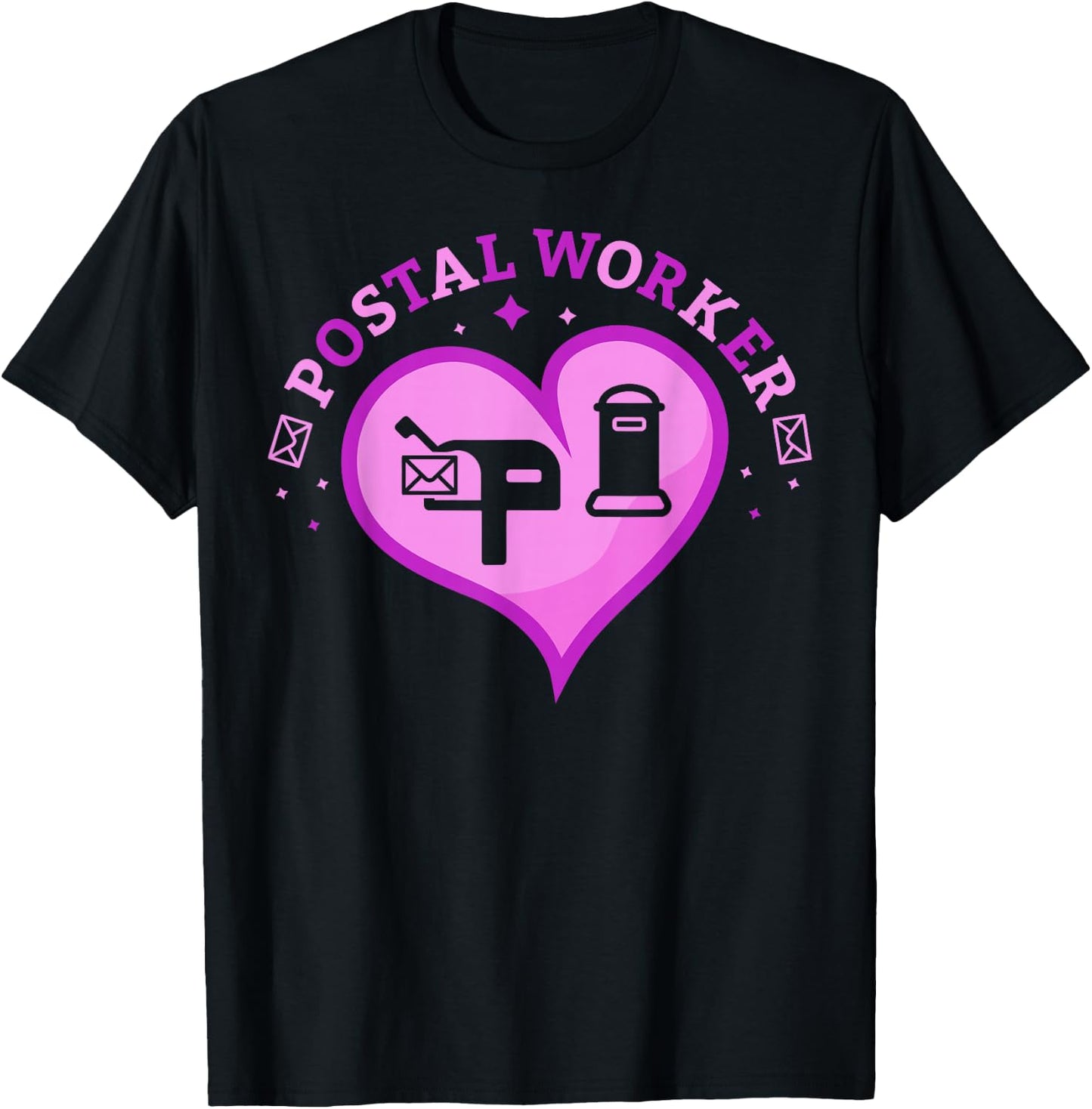Cute Heart Shaped Postal Worker for Rural Occasions T-Shirt - T-Shirt | Black