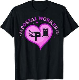 Cute Heart Shaped Postal Worker for Rural Occasions T-Shirt - T-Shirt | Black