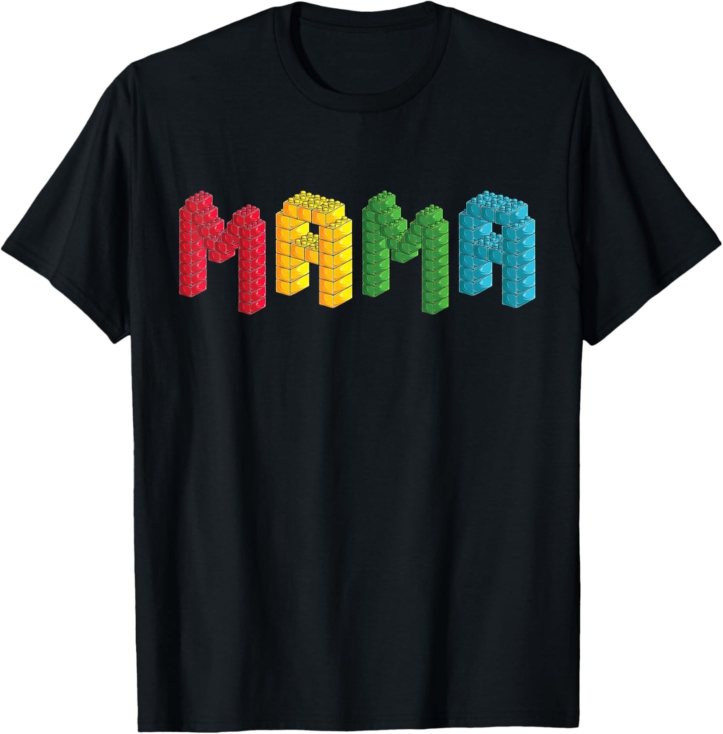 Mama Master Builder Building Bricks Blocks Family Set T-Shirt - T-Shirt | Black