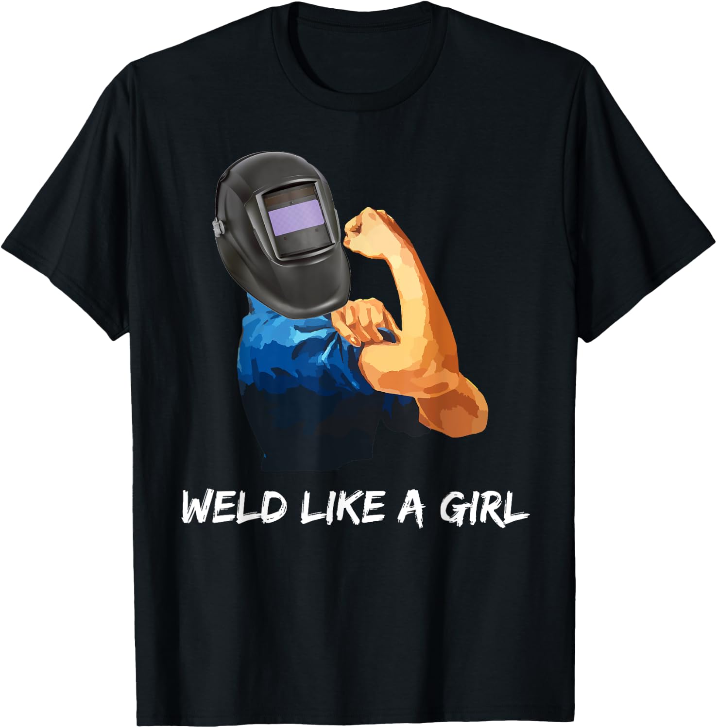 Weld Like A Girl, Rosie the Riveter T-Shirt - T-Shirt | Black