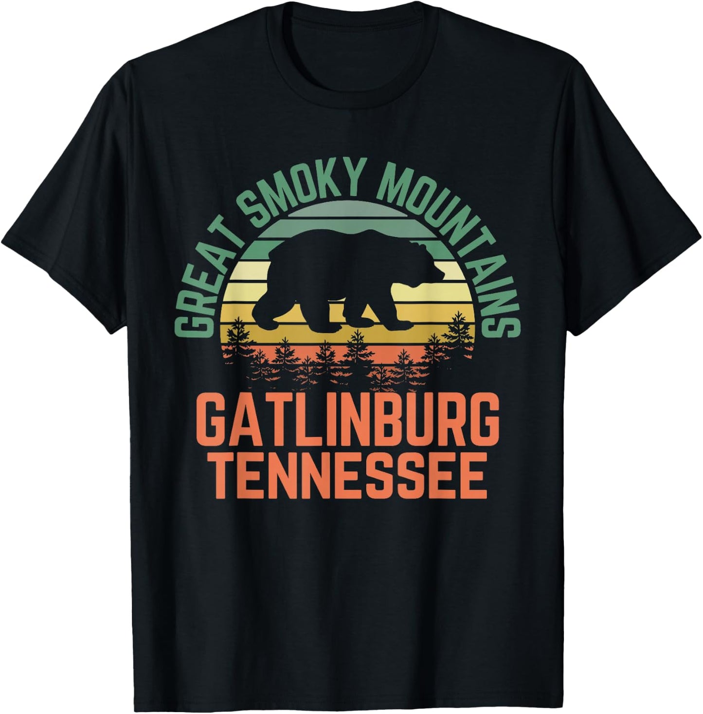 Gatlinburg Great Smoky Mountains National Park Tennessee T-Shirt - T-Shirt | Black