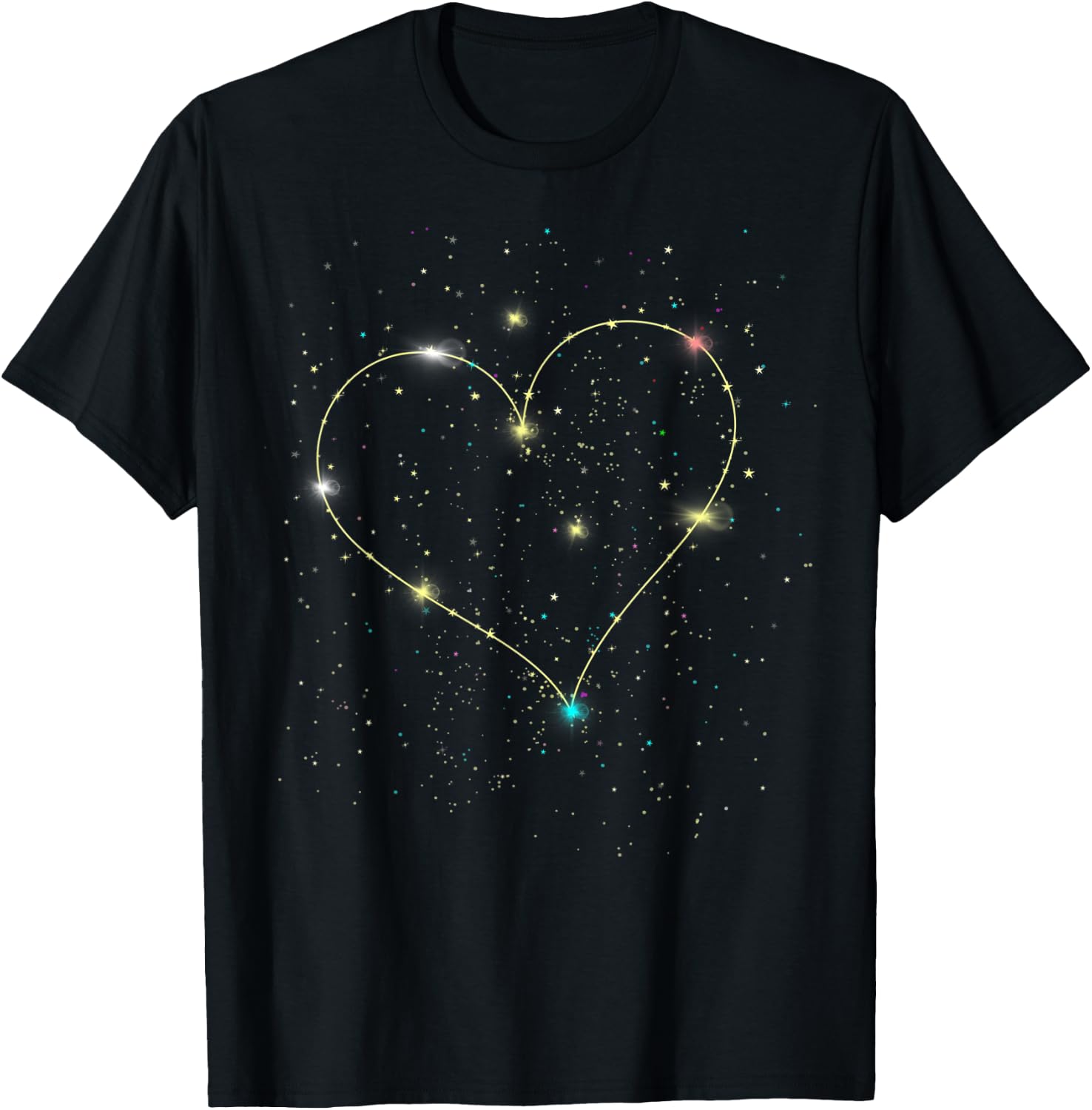 Heart Shaped Constellation Women's Heart Love Constellation T-Shirt - T-Shirt | Black