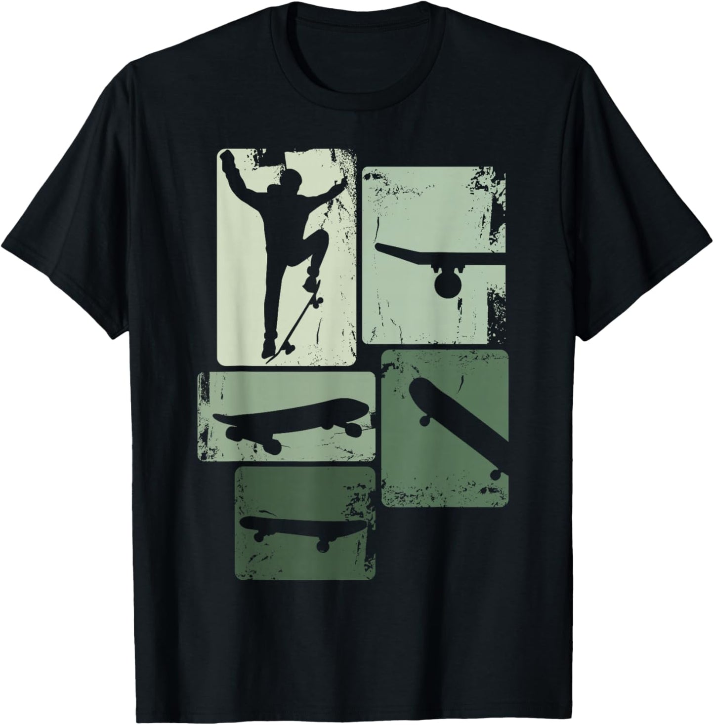 Skater Skateboard Stunt Retro Skater Boys Children T-Shirt - T-Shirt | Black
