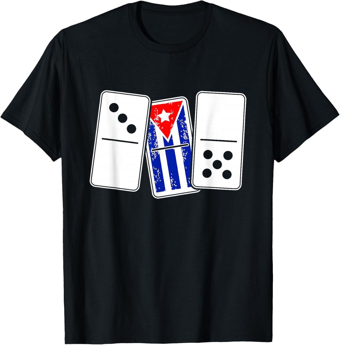 Funny Cuban Cubana Domino Player Gift 305 T-Shirt - T-Shirt | Black
