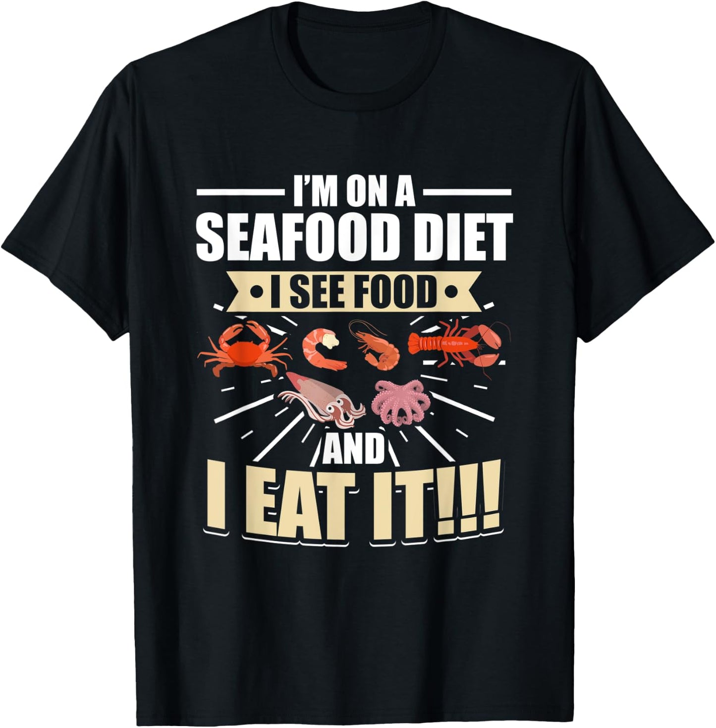 I'm on a seafood diet I see food and I eat it Women T-Shirt - T-Shirt | Black