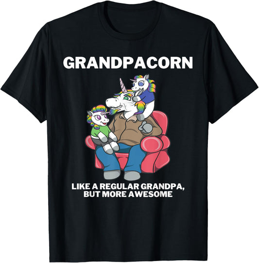 Grandpacorn for Granddad Unicorn Grandpa T-Shirt - T-Shirt | Black