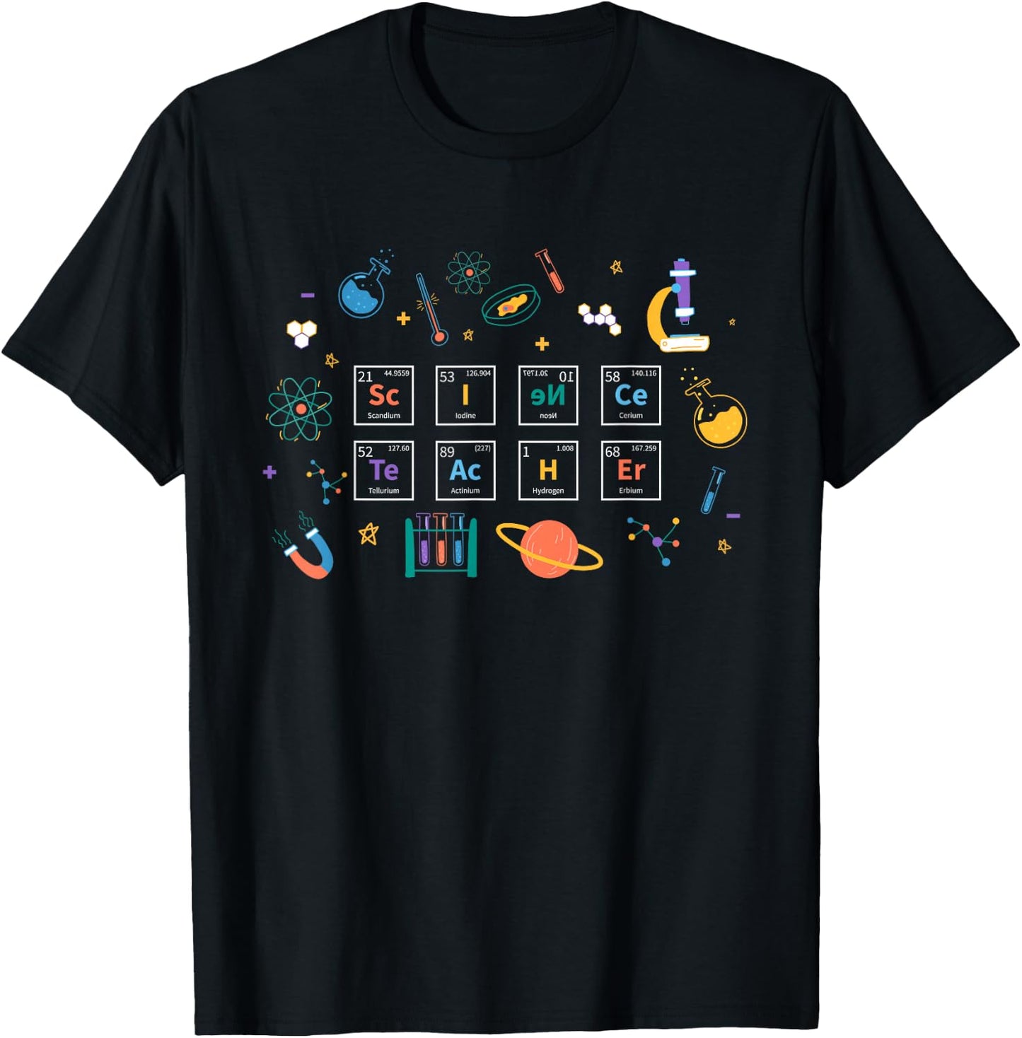 Science Teacher Cute Periodic Table Chemistry Elements T-Shirt - T-Shirt | Black