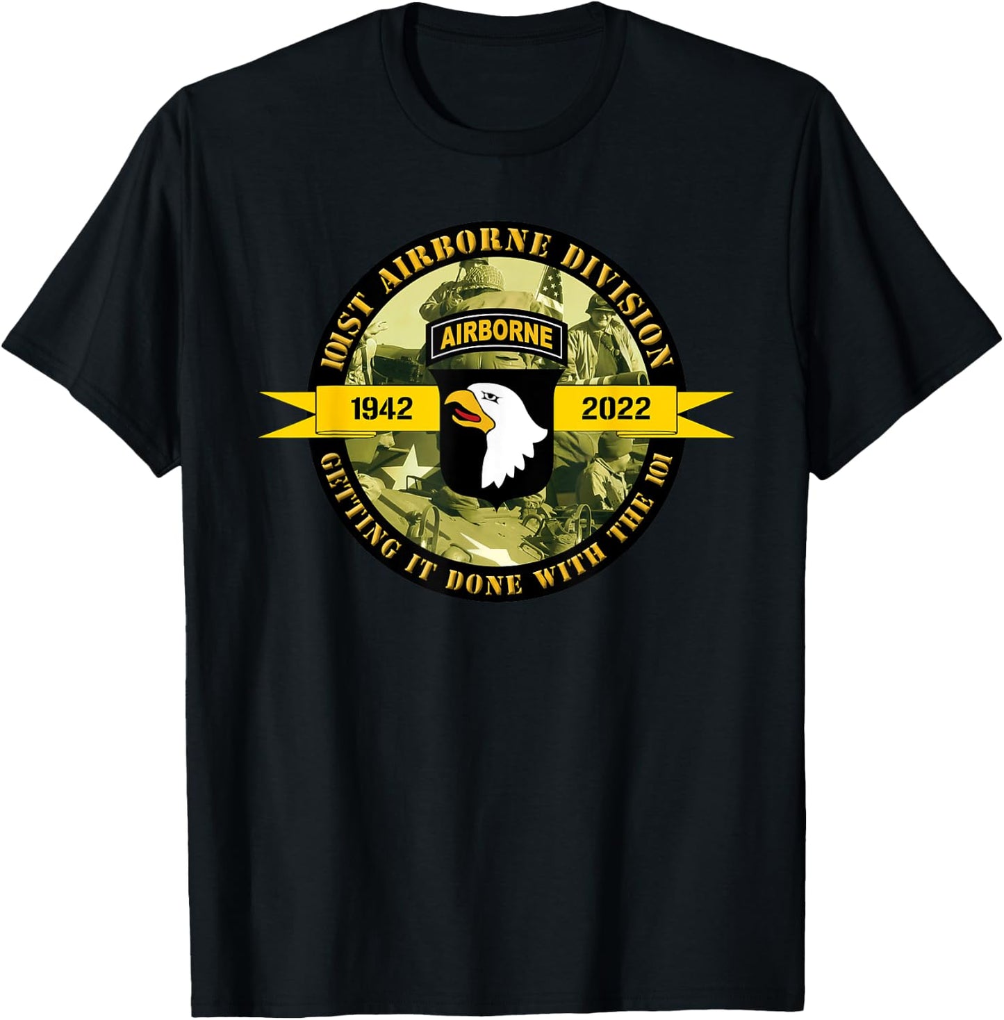 101st Airborne Division 80th Anniversary Military Veteran T-Shirt - T-Shirt | Black