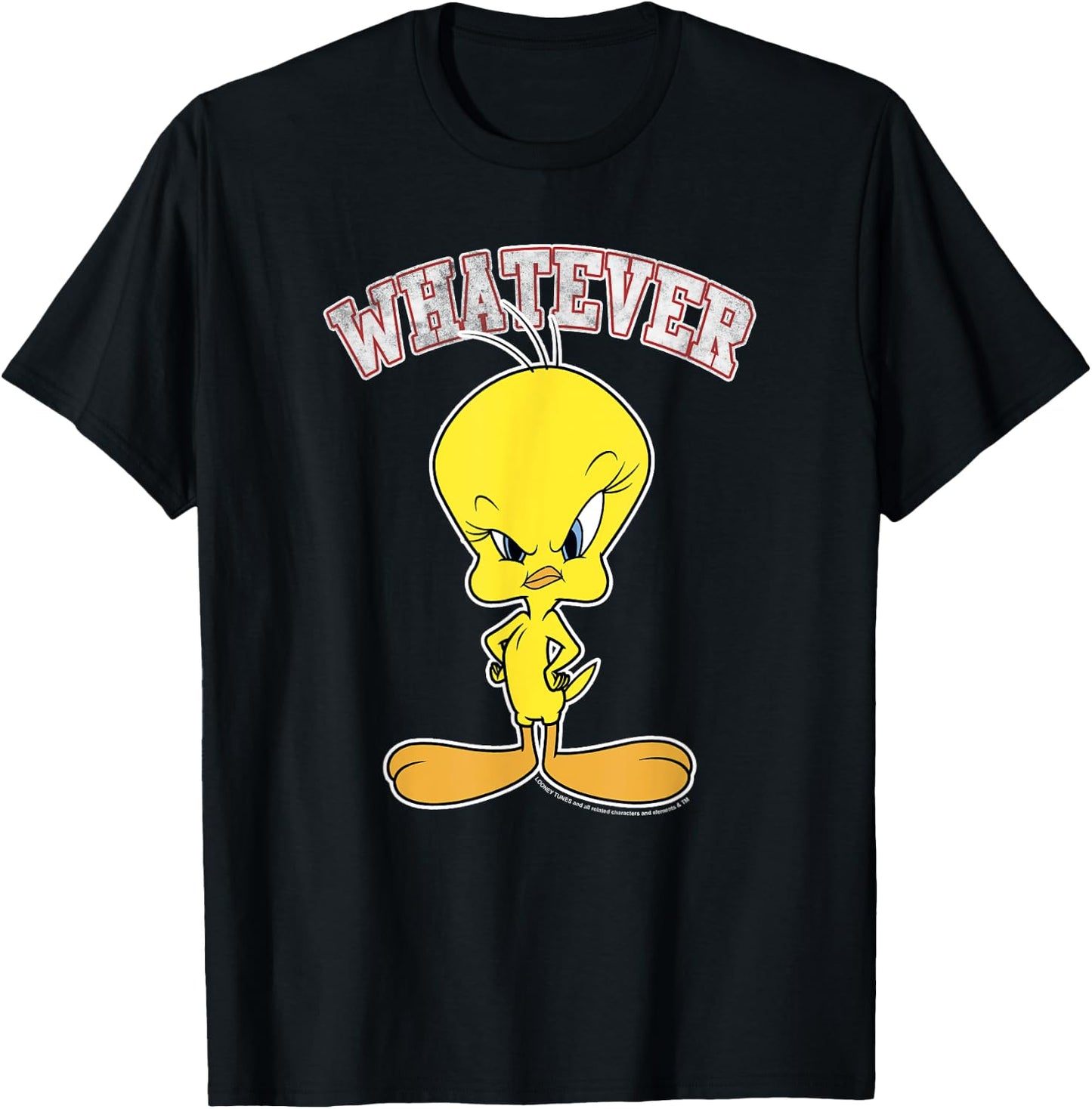 Looney Tunes Tweety Whatever Mad Face T-Shirt - T-Shirt | Black