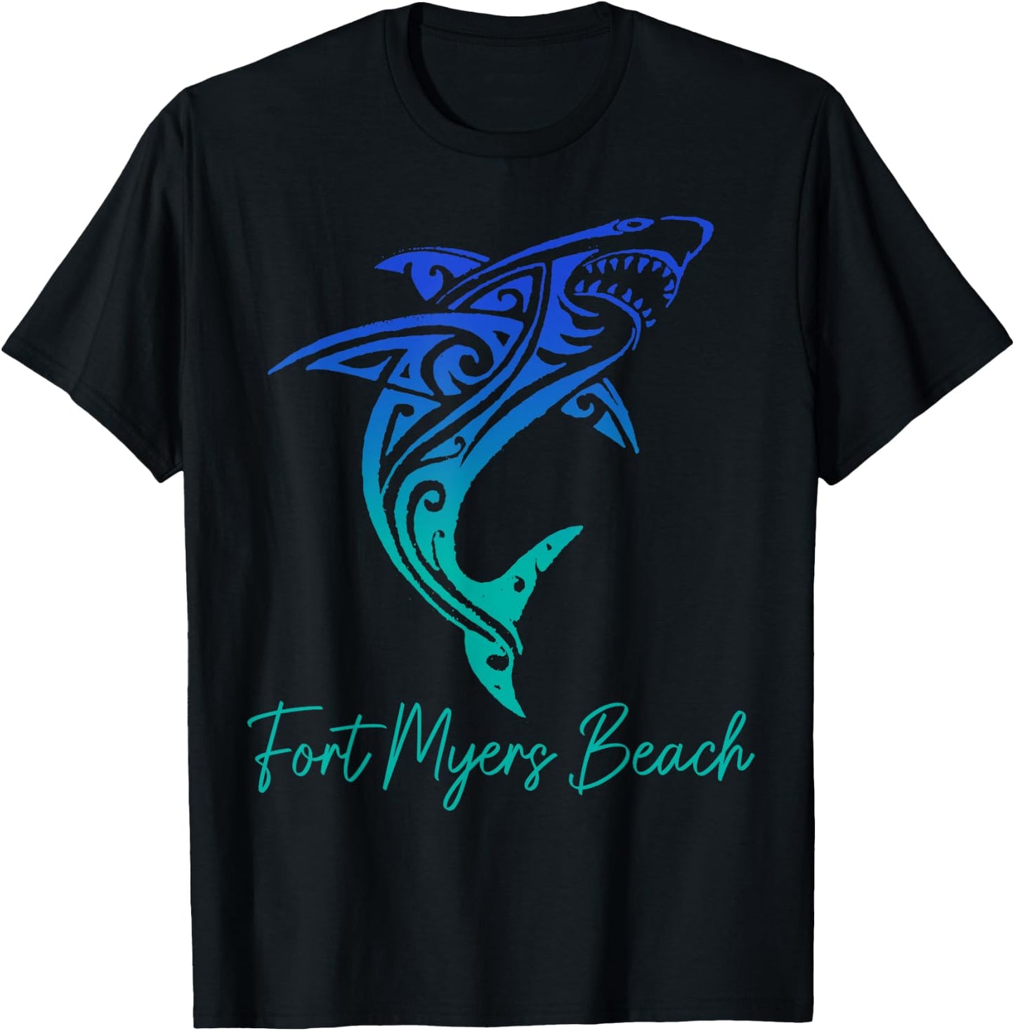 Fort Myers Beach FL Shark Scuba Diving Surfer Florida Surf T-Shirt - T-Shirt | Black