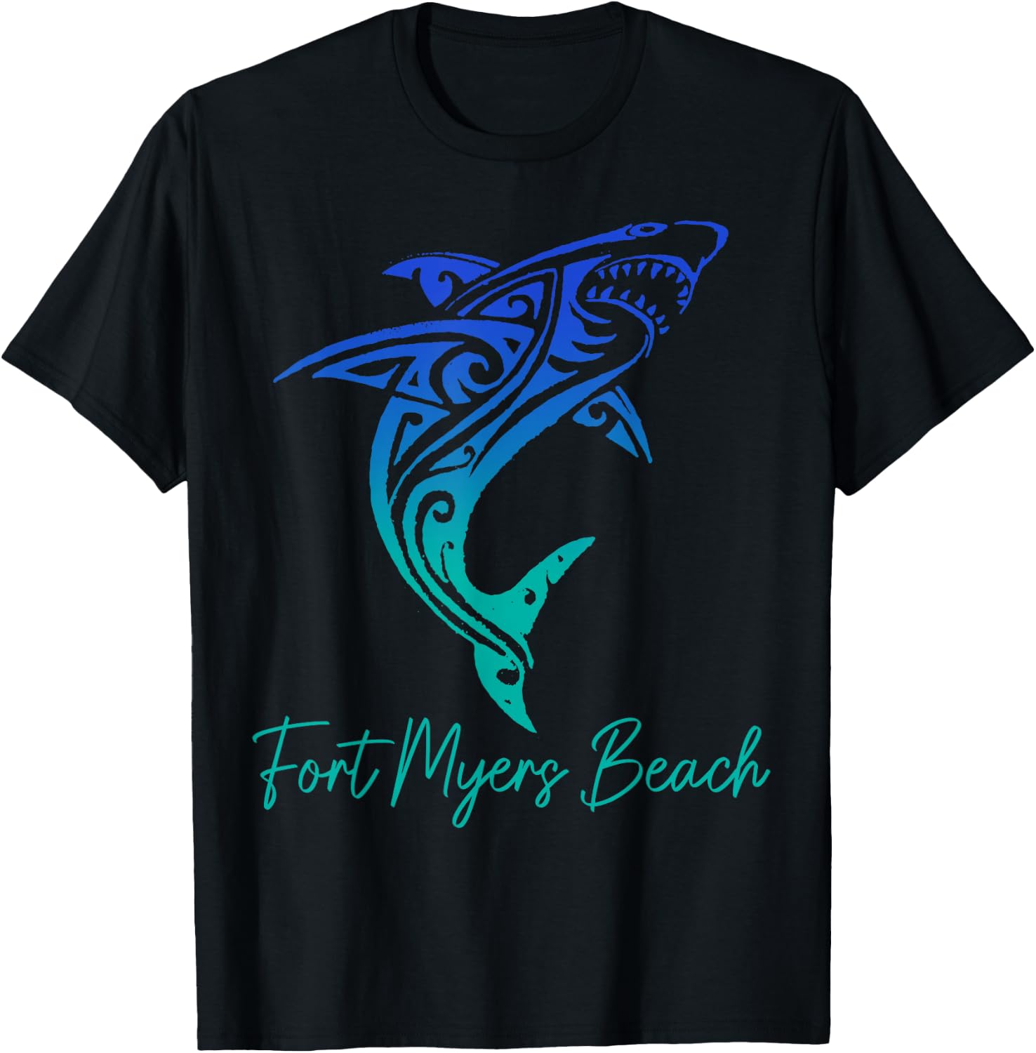 Fort Myers Beach FL Shark Scuba Diving Surfer Florida Surf T-Shirt - T-Shirt | Black