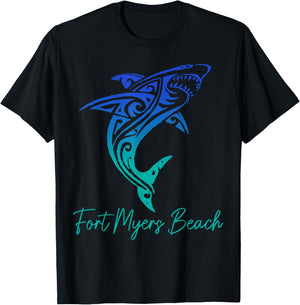 Fort Myers Beach FL Shark Scuba Diving Surfer Florida Surf T-Shirt - T-Shirt | Black