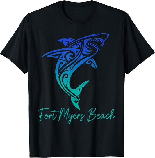 Fort Myers Beach FL Shark Scuba Diving Surfer Florida Surf T-Shirt - T-Shirt | Black