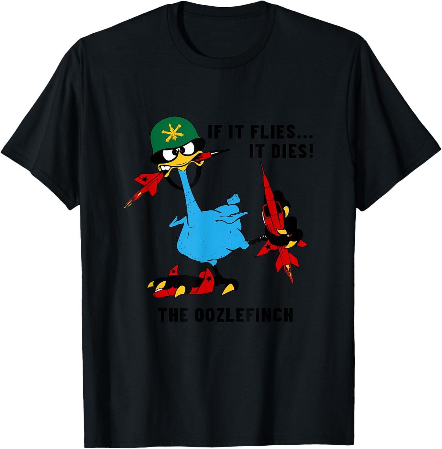 Air Defense Artillery Oozlefinch ADA Army Fort Sill Veteran T-Shirt - T-Shirt | Black