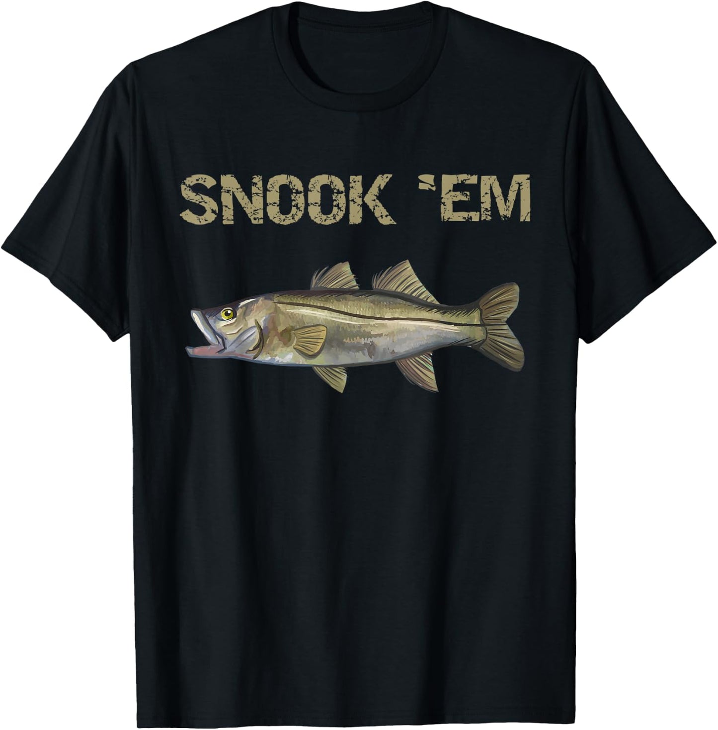 Snook 'Em | Snook Fishing | Common Snook T-Shirt - T-Shirt | Black