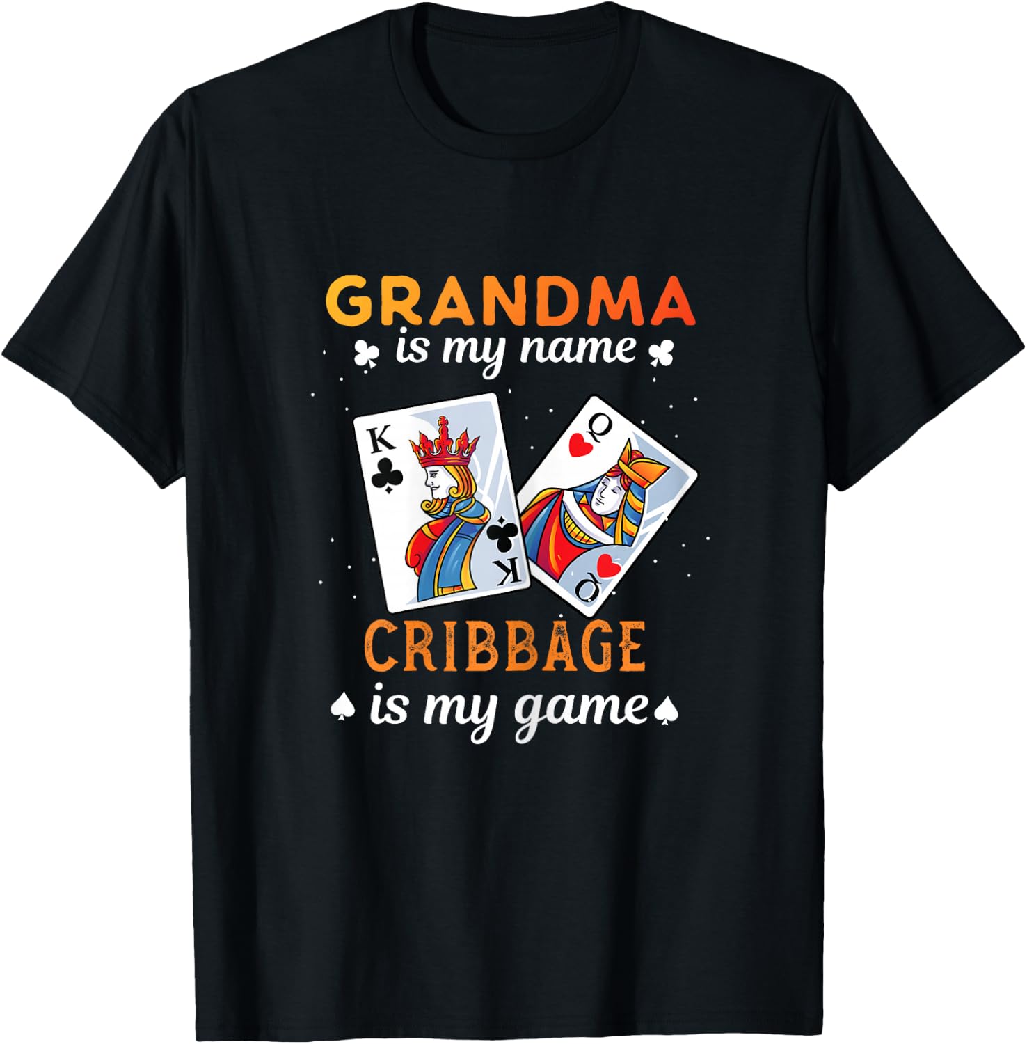 Cribbage Player Gift - Funny Cribbage Grandma T-Shirt - T-Shirt | Black