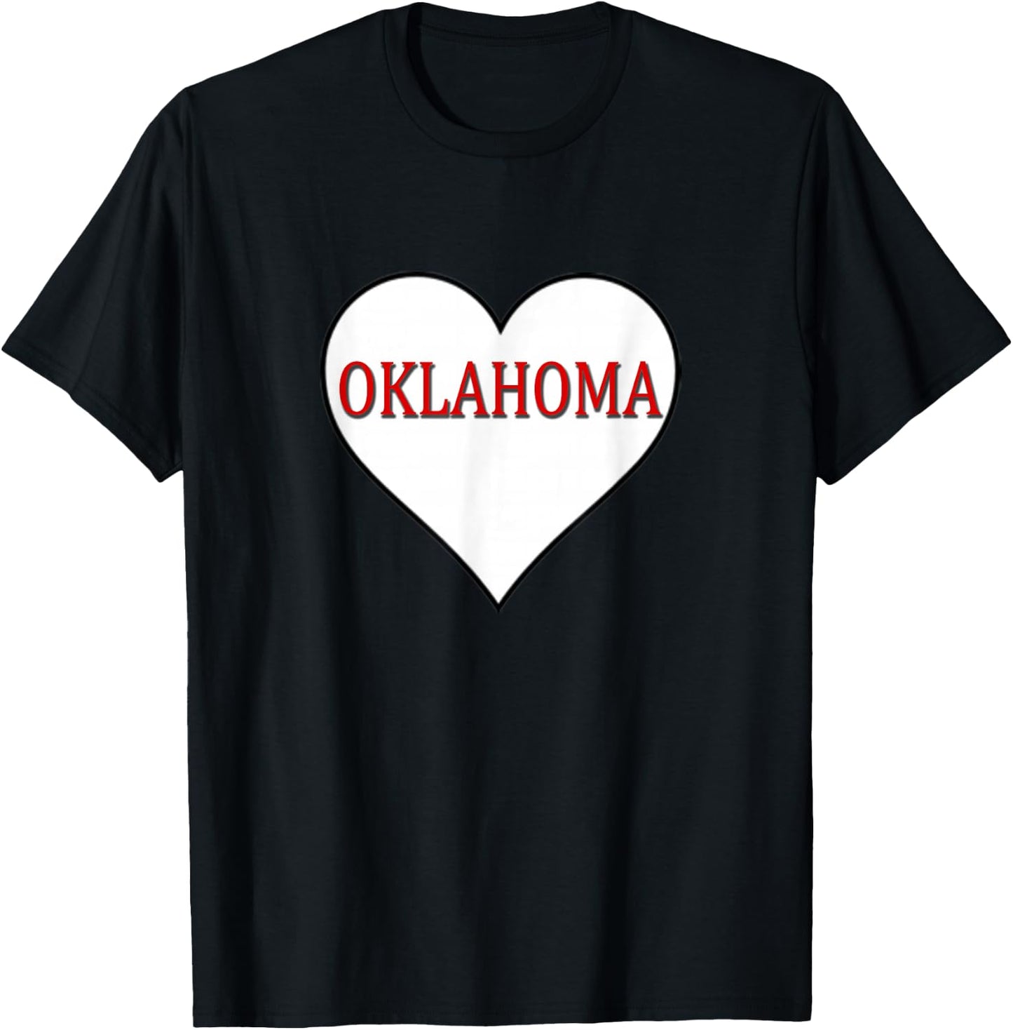 Oklahoma OK Sports Sooner State Heart T-Shirt - T-Shirt | Black
