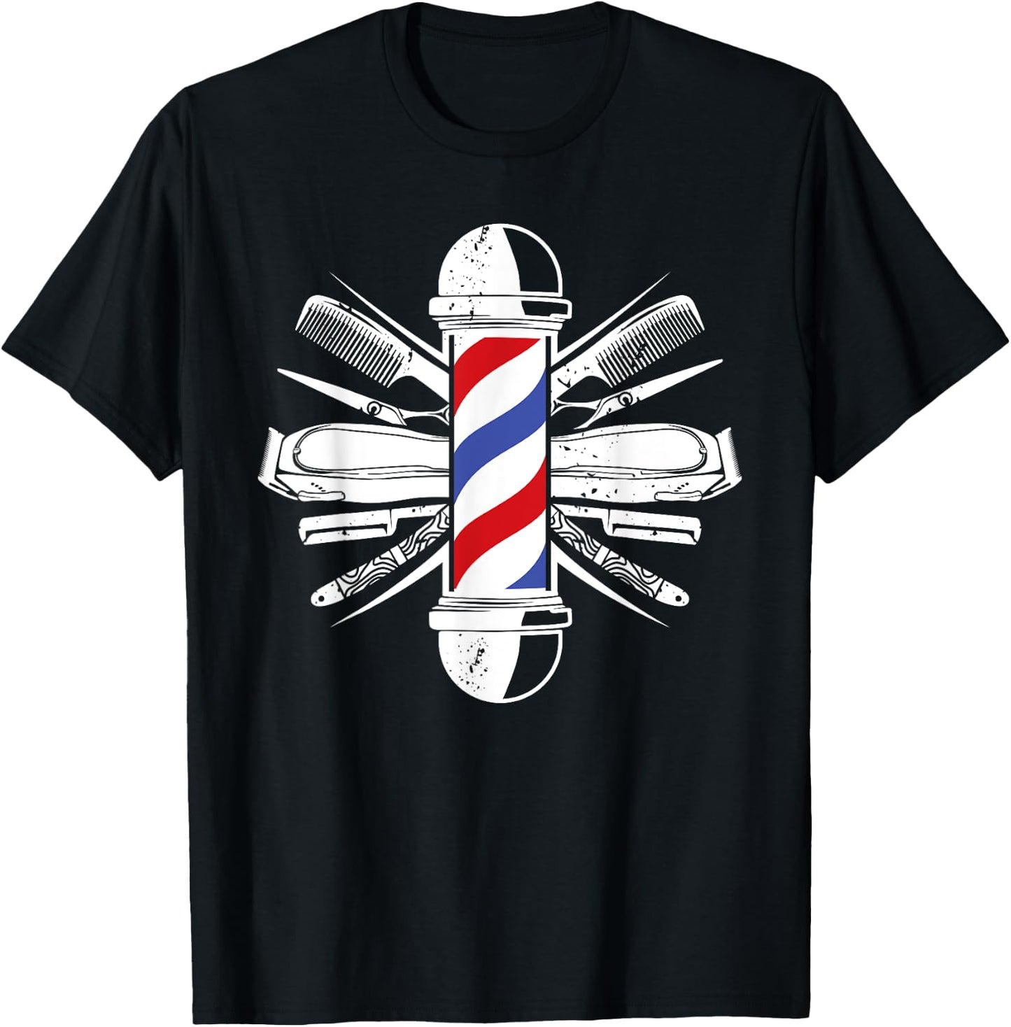Funny Barber Design Men Dad Barbershop Hairdresser Stylist T-Shirt - T-Shirt | Black