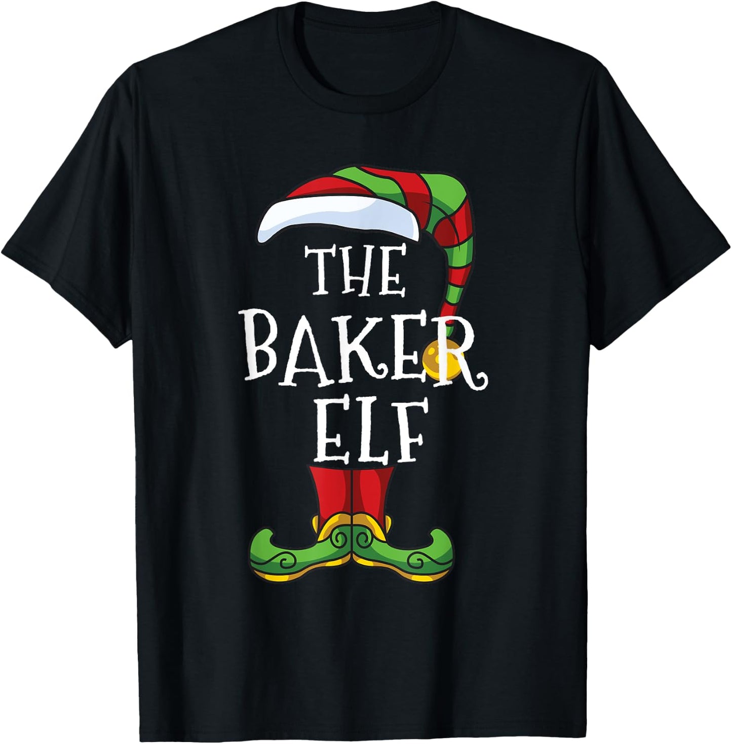 Baker Elf Family Matching Christmas Funny Baking T-Shirt - T-Shirt | Black