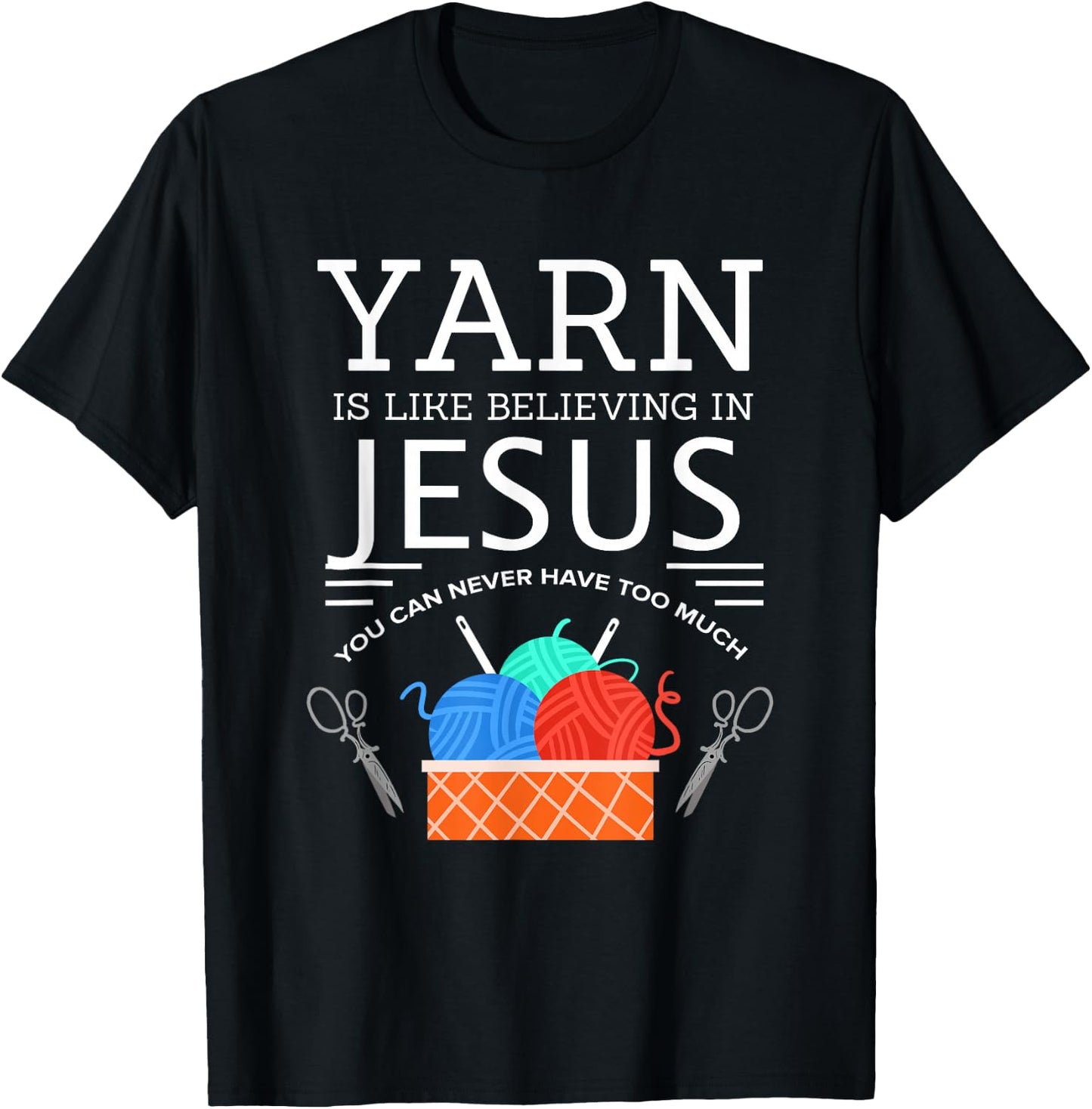 Sewing Jesus Shirt Quilting Yarn Needle Christian T-Shirt - T-Shirt | Black