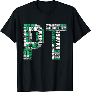 PT Physical Therapist Therapy Assistant Physiotherapy DPT , Black T-Shirt - T-Shirt | Black