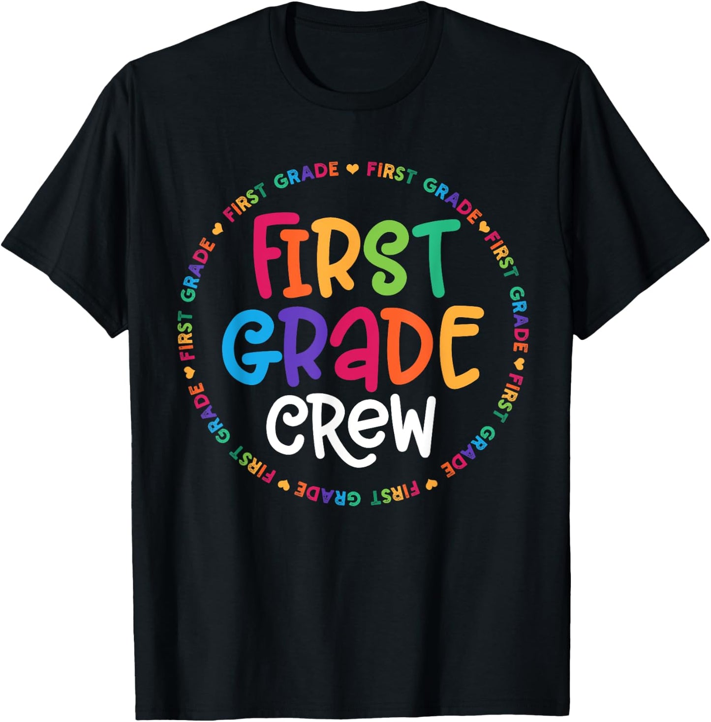 First Grade Crew 1st Grade Back To School Teacher T-Shirt - T-Shirt | Black