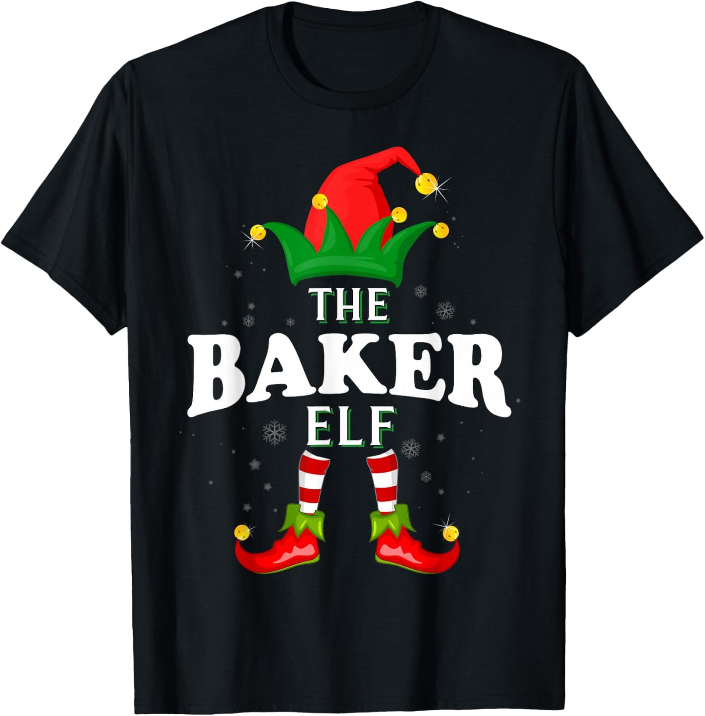 Xmas Baker Elf Family Matching Christmas Pajama T-Shirt - T-Shirt | Black