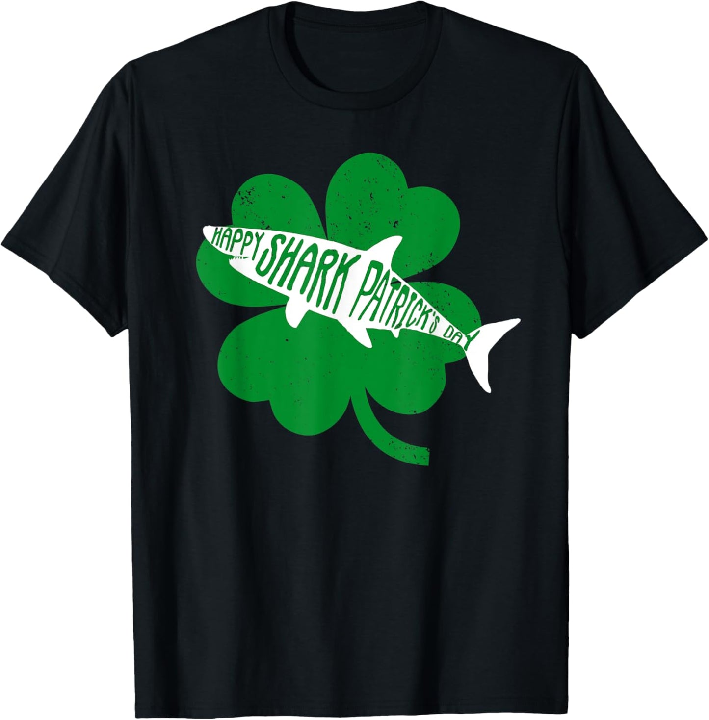 Happy Shark Patrick's Funny Saint Patrick's Day Shark T-Shirt - T-Shirt | Black