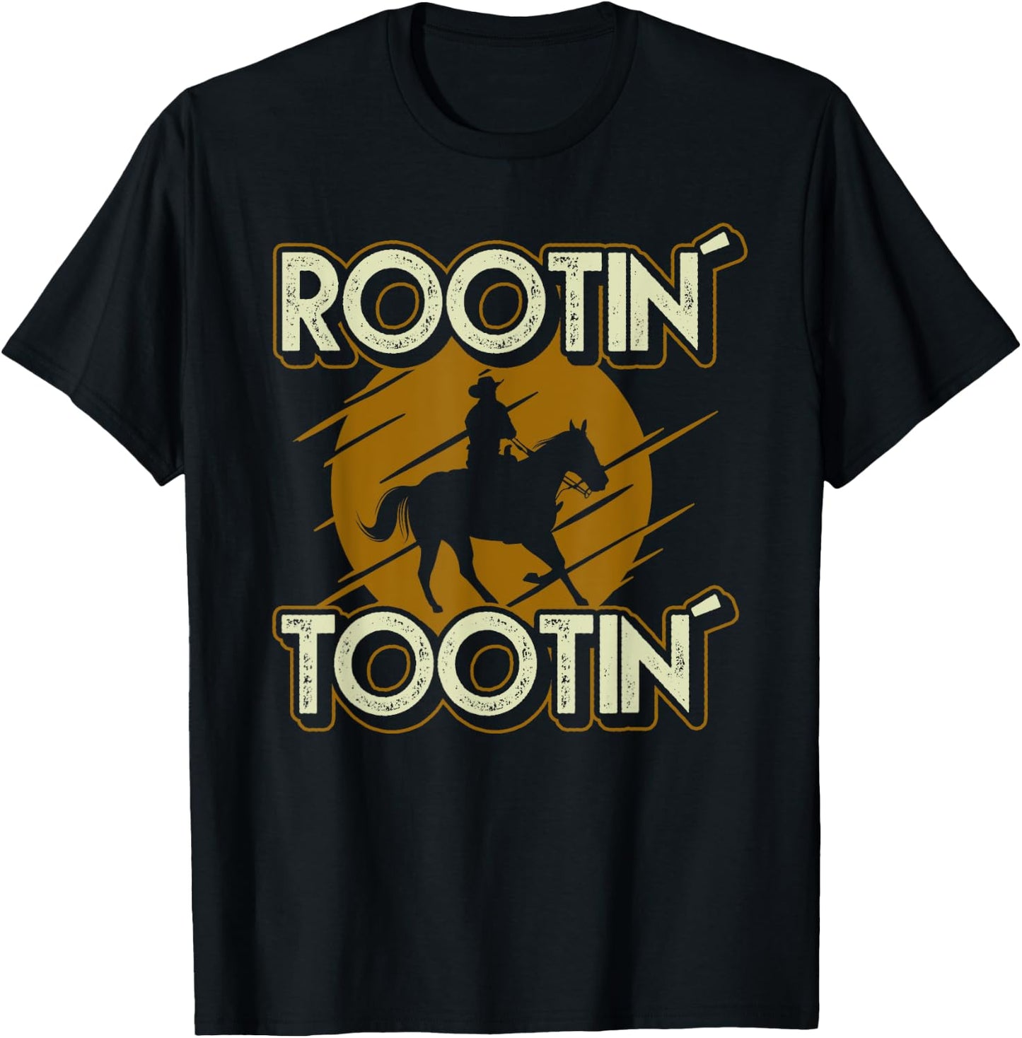 Rootin Tootin Cowboy Meme Rodeo Horse Country Western T-Shirt - T-Shirt | Black