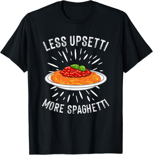Funny Spaghetti Design Pasta Lover Men Women Italian Foodie T-Shirt - T-Shirt | Black