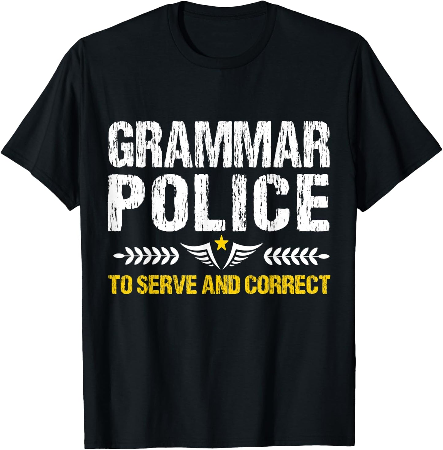 Grammar Police To Serve And Correct Funny Teacher Costume Men Women Kids T-Shirt - T-Shirt | Black