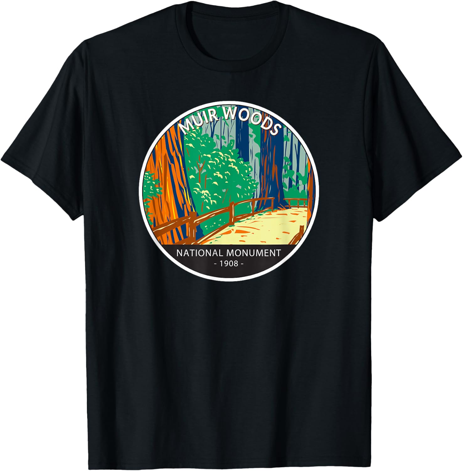 Muir Woods National Monument California Vintage T-Shirt - T-Shirt | Black