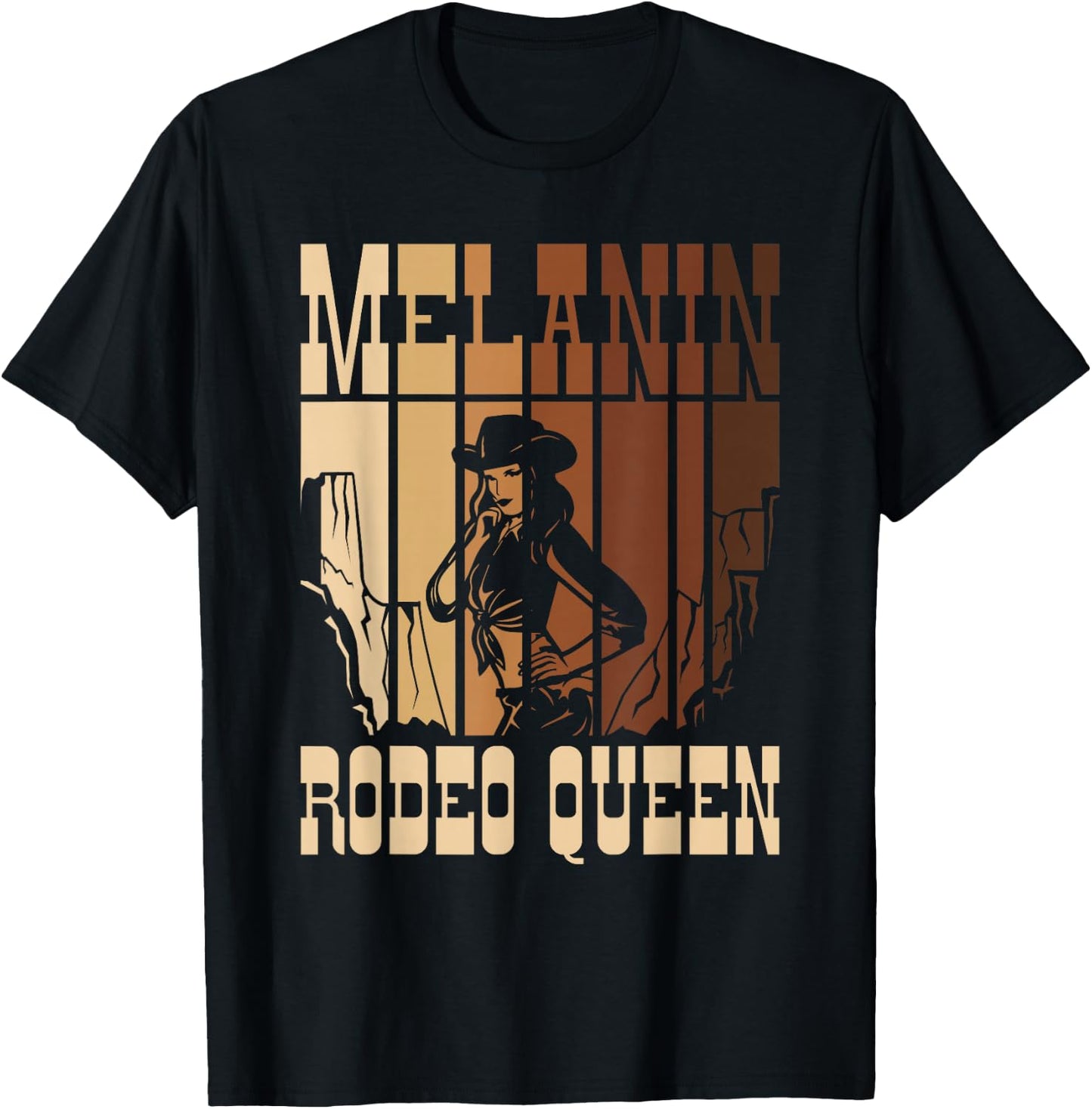 Melanin Rodeo Queen Country African American Cowgirl T-Shirt - T-Shirt | Black