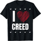 I Love CREED First Name Cool Heart Funny Personalized Name T-Shirt - T-Shirt | Black