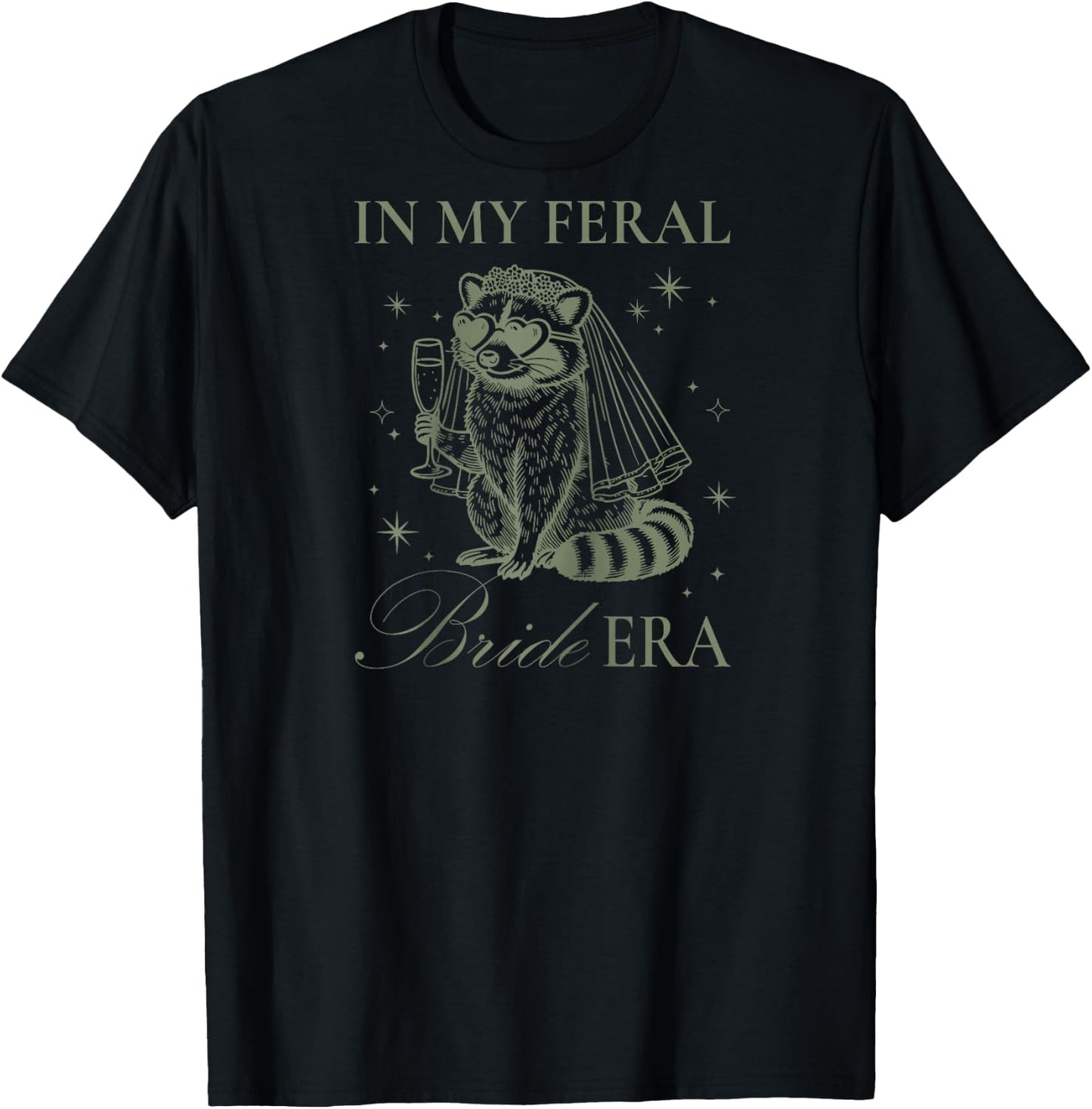 in My Feral Bride Era Funny Wedding Engagement Bachelorette Raglan Baseball T-Shirt - T-Shirt | Black