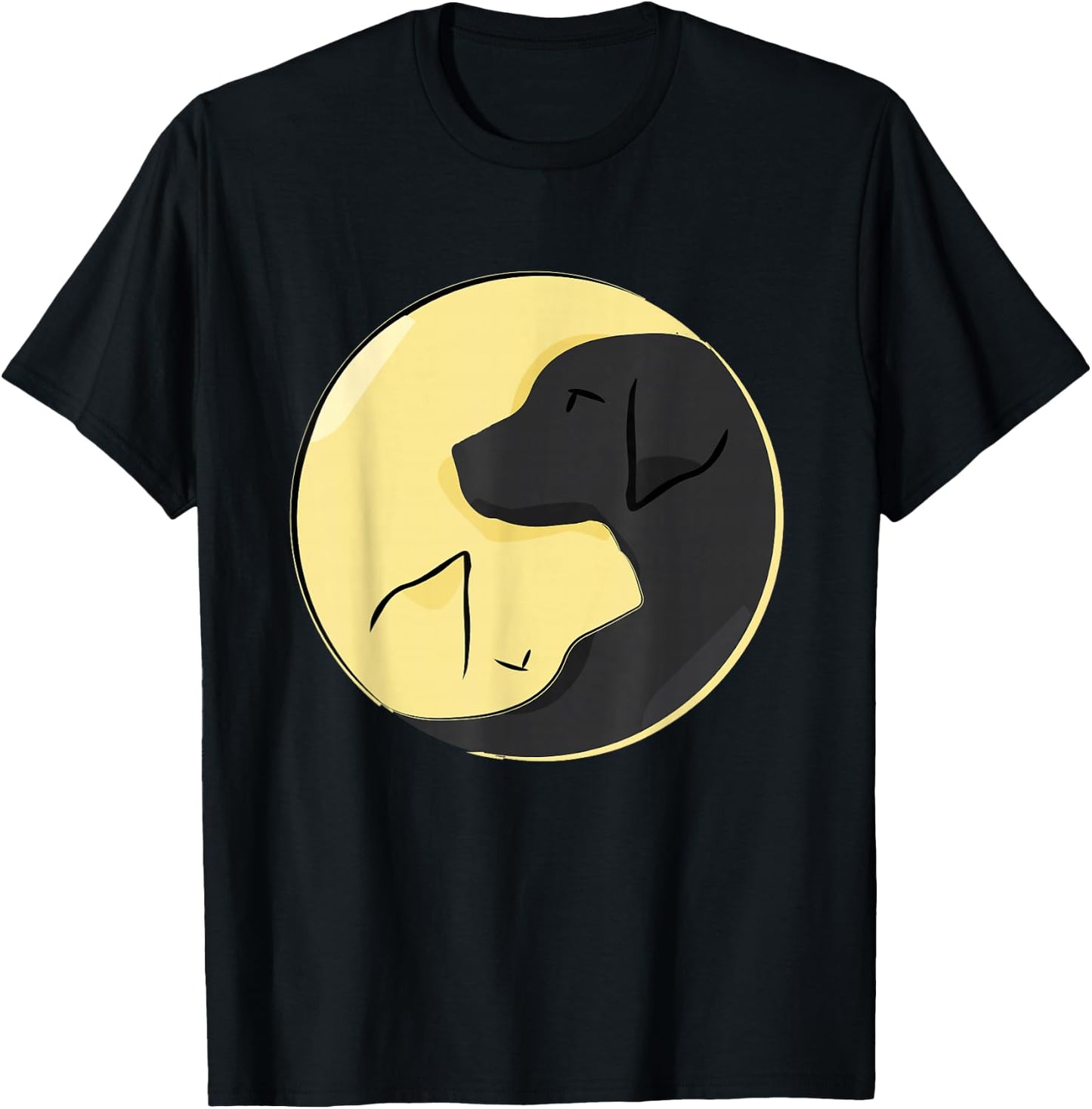 Labrador Yin Yang | Cute Yellow and Black Lab Shirt T-Shirt - T-Shirt | Black