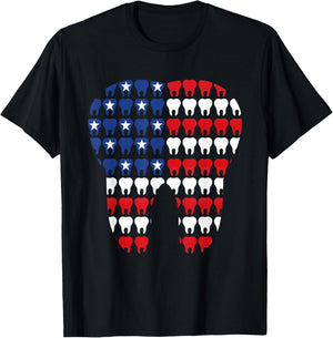 Happy 4th July American Dental Squad Dental Assistant T-Shirt - T-Shirt | Black