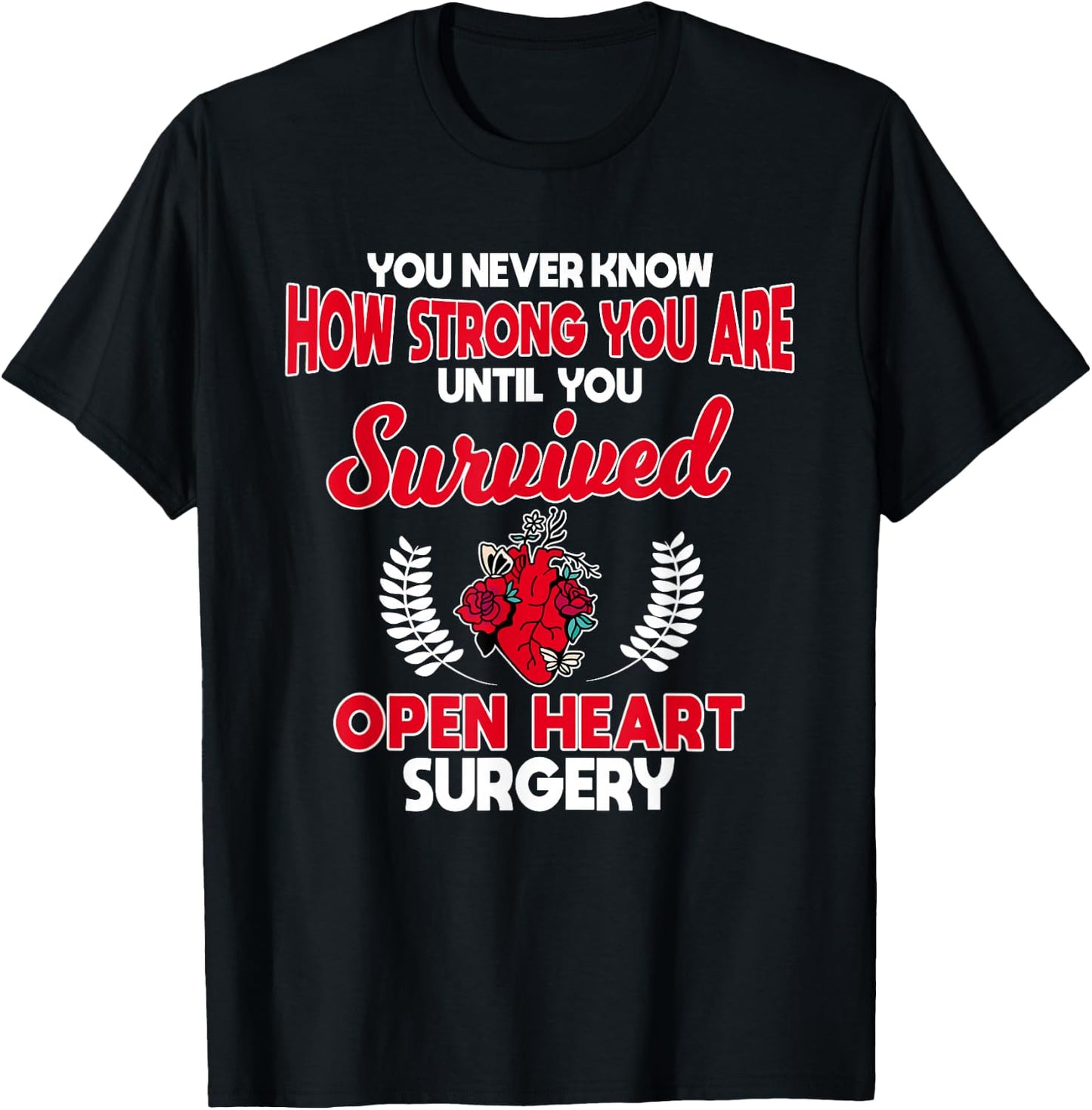 Open Heart Surgery Coronary Bypass Artery Stent Survivor T-Shirt - T-Shirt | Black