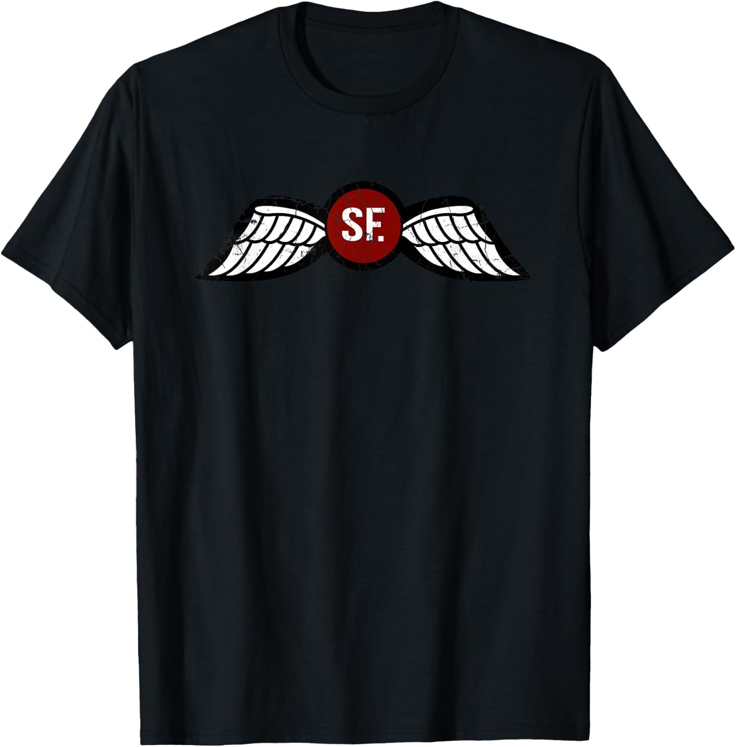 American Marauder Adults Black Small Classic Fit Short Sleeve : Jedburgh (OSS) Wings Insignia T-Shirt - T-Shirt | Black