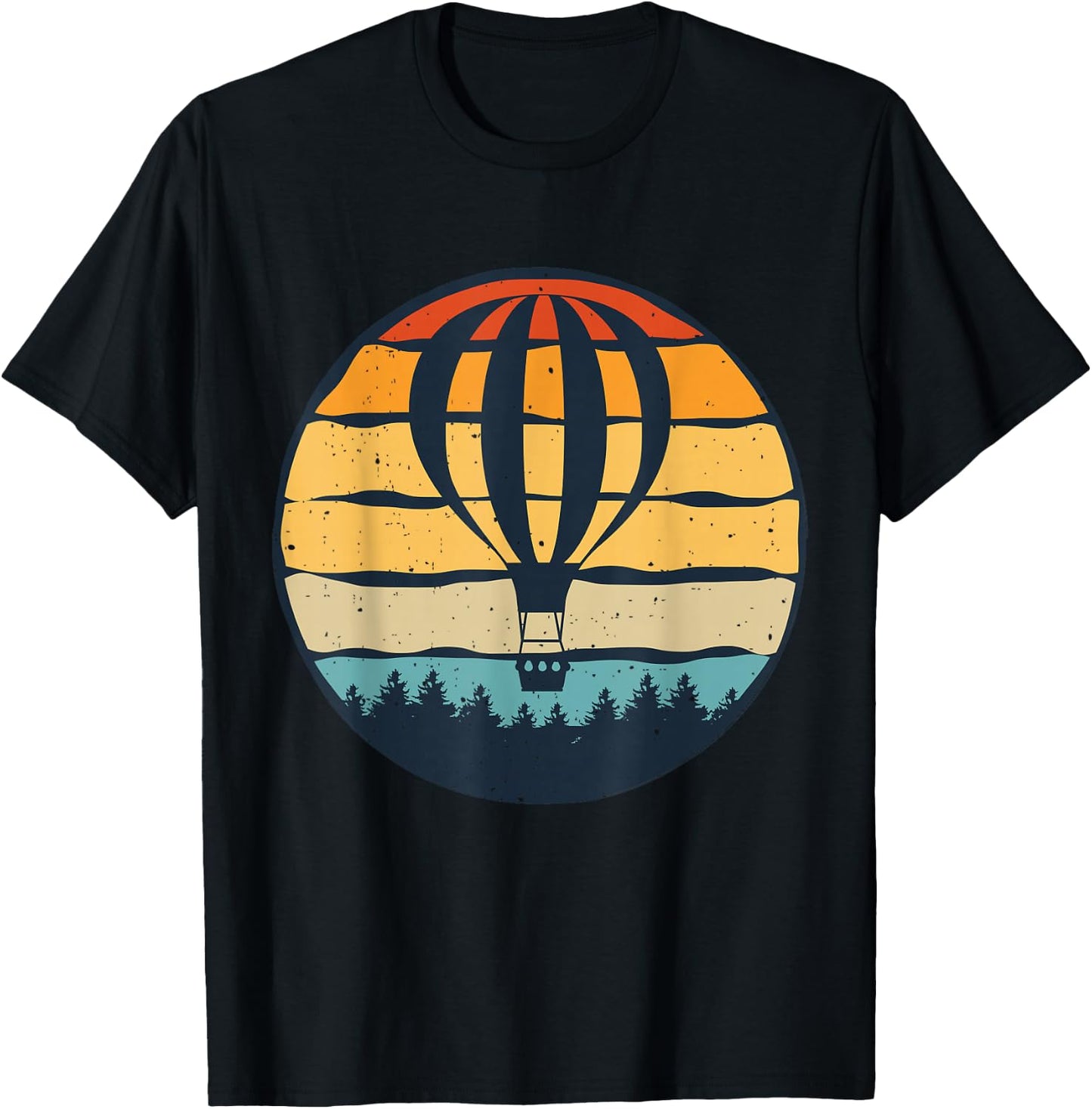 Vintage Hot Air Balloon And Ballooning Design Sky Adventure T-Shirt - T-Shirt | Black