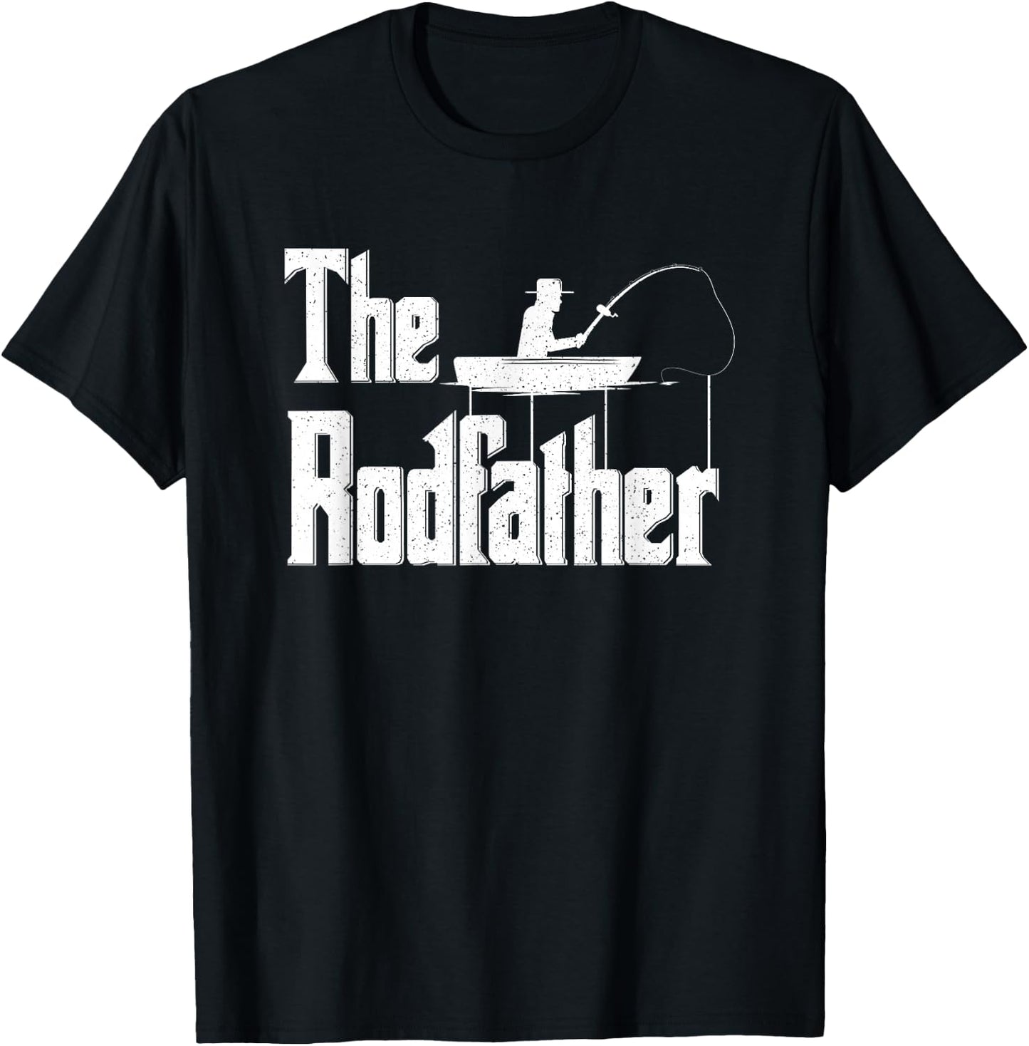 The Rodfather | Funny Fishing Dad Gift T-Shirt - T-Shirt | Black