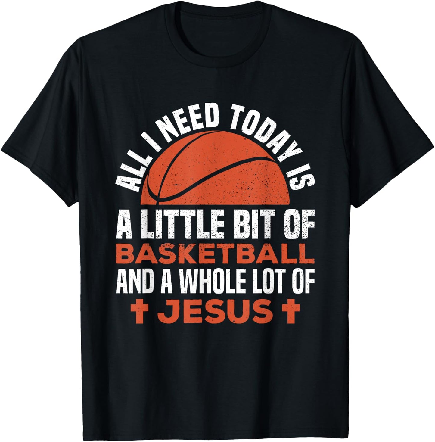 Basketball and Jesus Religious Christian T-Shirt - T-Shirt | Black
