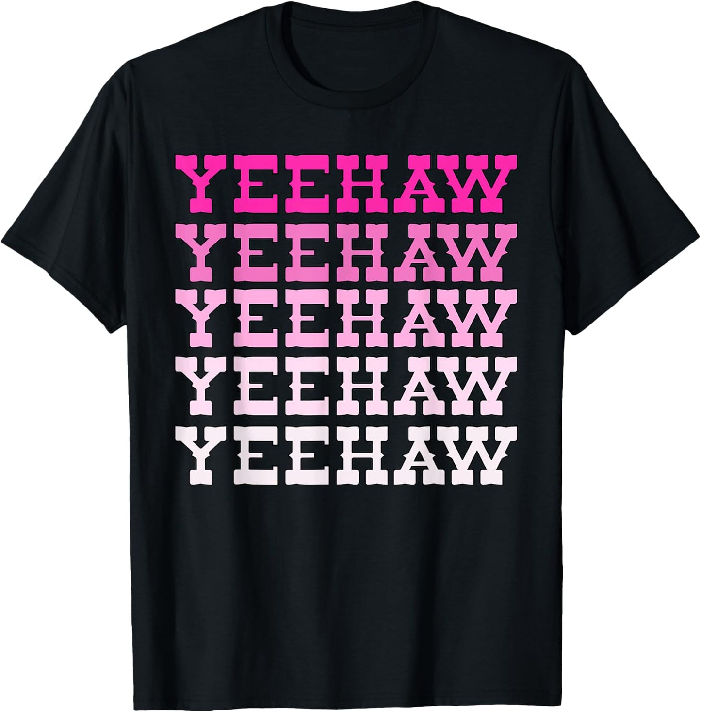 Hot Pink Wild West Western Rodeo Yeehaw Cowgirl Country T-Shirt - T-Shirt | Black